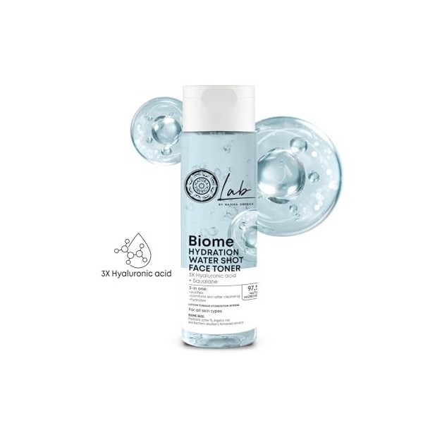 Natura Siberica Lab Biome Hydratation Water Shot Toner visage 200 ml Lotions Toniques