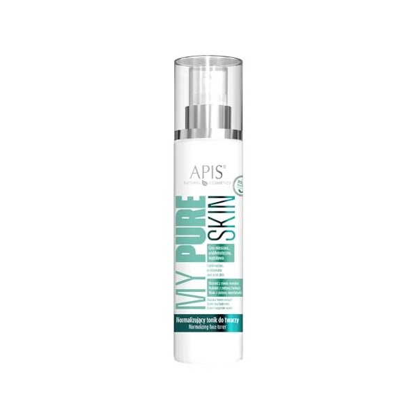 Apis My Pure Skin Tonique normalisant pour le visage, 150 ml, aux extraits végétaux, purifie et rafraîchit, régule le sébum, 