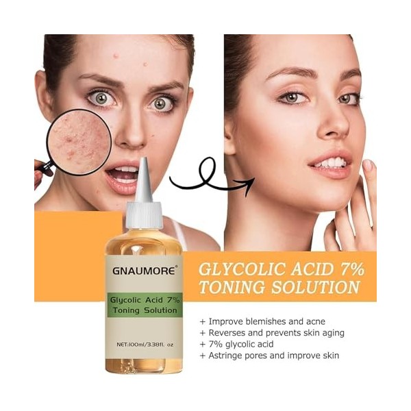 Acide Glycolique 7% Tonique,Solution Tonifiante à L’acide Glycolique 7%,Glycolic Acid 7% Toning Resurfacing Solution,Glycolic
