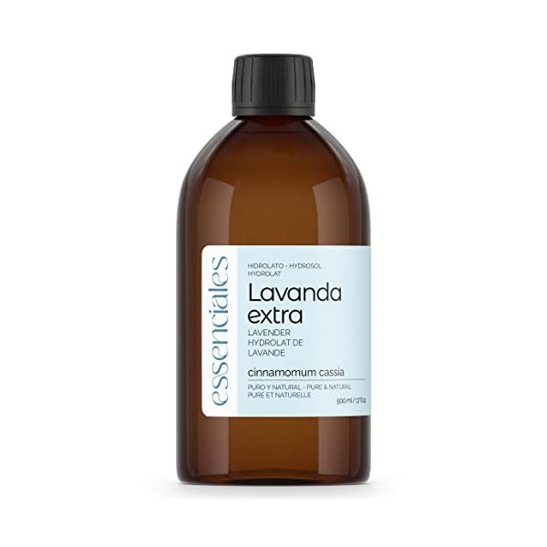 Essenciales - Hydrolat et Eau florale de Lavande extra Lavandula angustifolia BIO, 500 ml | 100% Pure et Naturel - Certifié