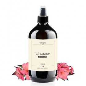 Origine Bio - Hydrolat de Géranium 250 ml - Eau Florale Geranium Spray Bouteille en Verre Marque Française Lotions Toniques