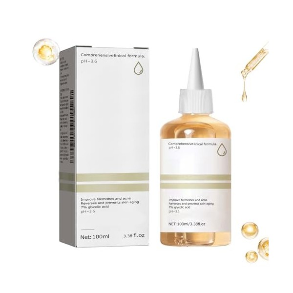 Acide Glycolique 7% Toner Visage, Acide Glycolique, Toner Tonique Peeling Visage, Solution Tonifiante À L’Acide Glycolique 7%