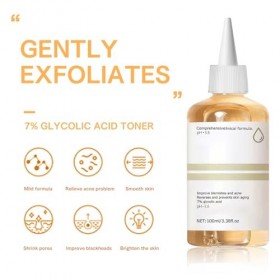Acide Glycolique 7% Toner Visage, Acide Glycolique, Toner Tonique Peeling Visage, Solution Tonifiante À L’Acide Glycolique 7%
