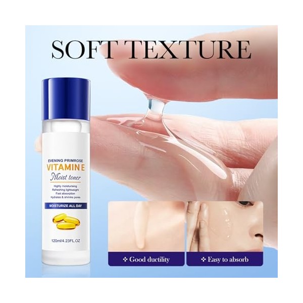 Lotion Tonique À La Vitamine E, Facial Toner, Riche En VE Pour Une Protection Antioxydante, Hydratation Profonde Pour Une Pea