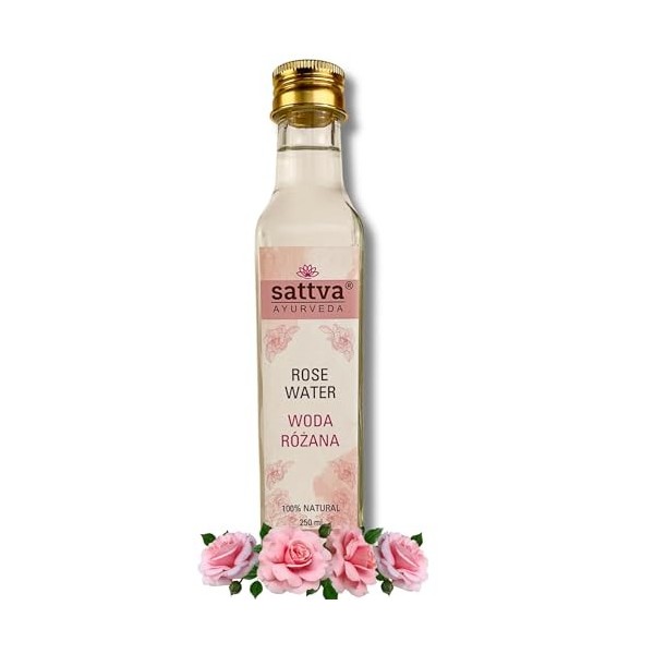 Sattva Natural Rose Water for Face Tonique pour le visage - Tonique pour le visage pour peaux à imperfections - Hydrolat natu