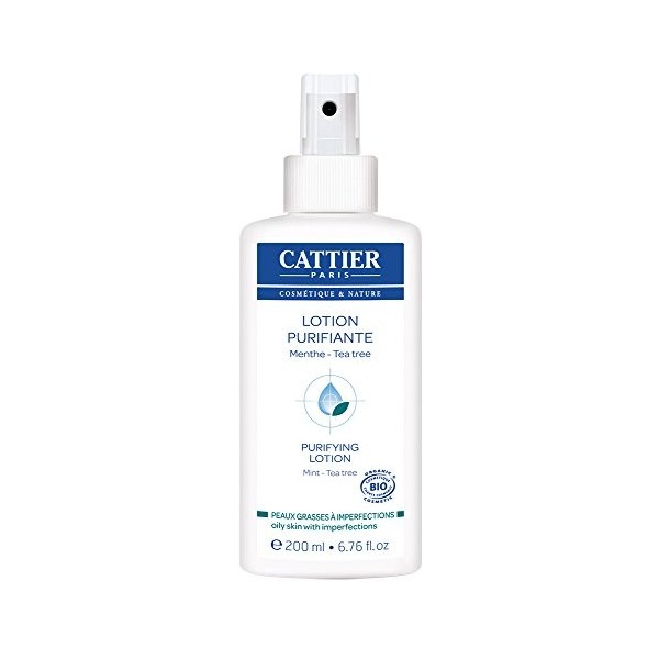Cattier Soin Peaux Mixtes à Grasses - Lotion Purifiante Bio - 200 ml Lotions Toniques
