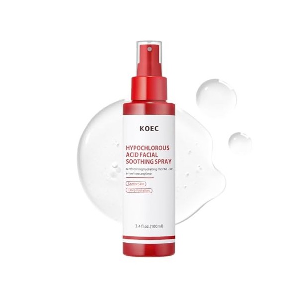 Spray dacide hypochloreux, spray dacide hypochloreux, HOCl pour le visage, hydratant pour les peaux sensibles 100 ml