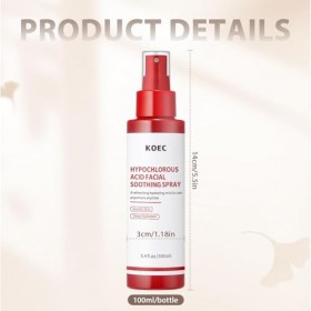 Spray dacide hypochloreux, spray dacide hypochloreux, HOCl pour le visage, hydratant pour les peaux sensibles 100 ml