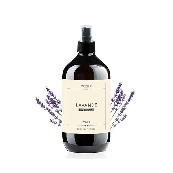 Origine Bio - Hydrolat de Lavande 250 ml - Eau Florale Lavande Vraie fine Spray Cheveux Visage Acné Marque Française