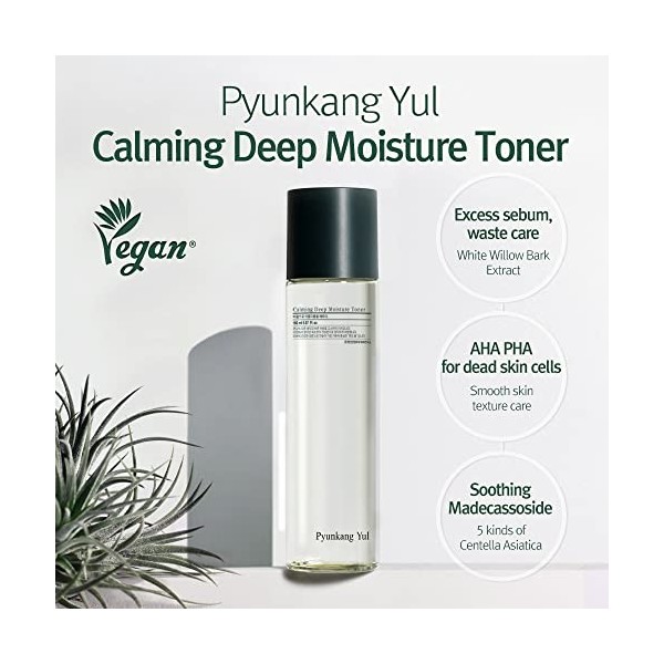 [PKY] Pyunkang Yul Calming Deep Moisture Toner – Lotion tonique visage pour femmes avec AHA et PHA – Pour adolescents et adul...