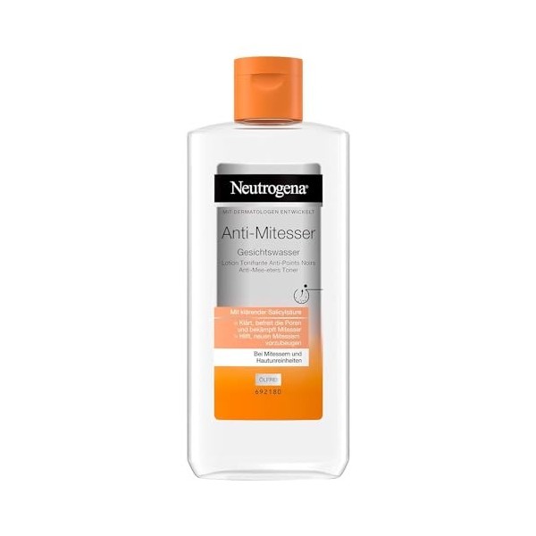 Neutrogena Anti-Mitesser Gesichtswasser, Porenreiniger mit Salicylsäure für unreine Haut, öl-und silikonfrei, 200ml