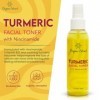 Toner Visage à lExtrait de Curcuma Bio - 4 fl oz / 118 ml - Tonique Éclaircissant pour le Visage, Élimine Doucement les Impu