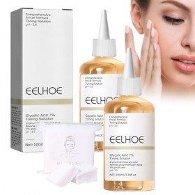 2PCS Acide Glycolique,Solution Tonifiante À L’Acide Glycolique 7%,Toner À Lacide Glycolique Pour Le Visage,Exfoliat Pour Le 