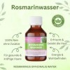 Eau de romarin bio - 250 ml - 100 % naturelle et végétalienne - Eau Rosmarinus Officinalis - Eau capillaire et soin du visage