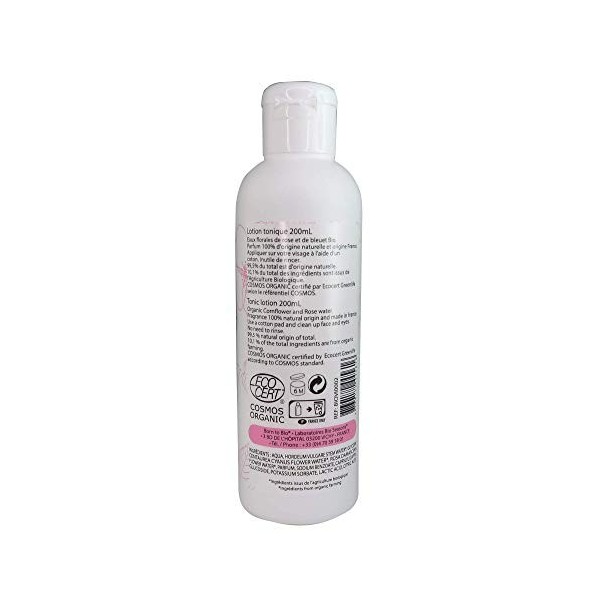 BORN TO BIO Lotion Tonique Rose et Bleuet Bio 200 ml, Bio certifié Ecocert Lotions Toniques