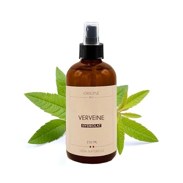 Origine Bio - Hydrolat De Verveine Citronnée Biologique 250 ml Spray - Eau Florale Tonique Et Apaisante - Fabrication Françai