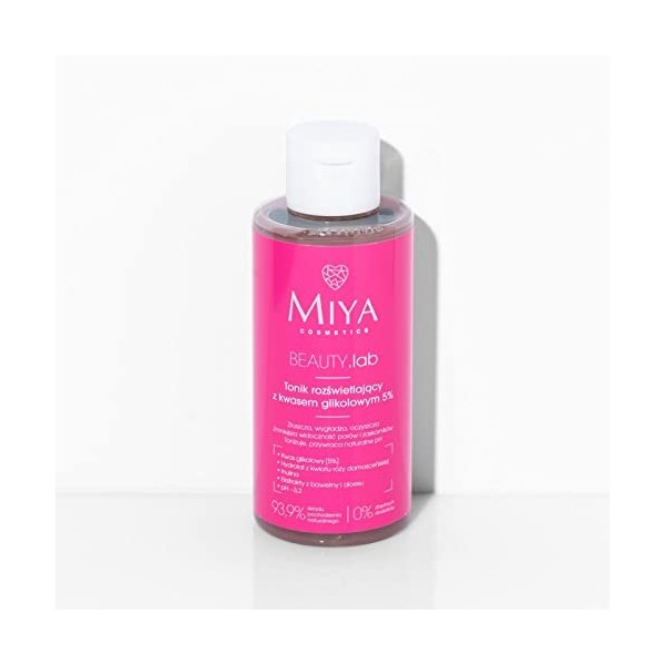 MIYA Cosmetics Beauty.Lab Tonique éclaircissant à lacide glycolique 5 % 150 ml