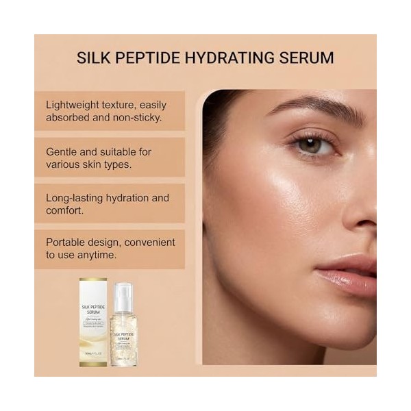 SéRum Hydratant Intense Au CollagèNe Et Aux Peptides De Soie, SéRum Liftant Instantané Au CollagèNe Et Aux Multi-Peptides, Am...