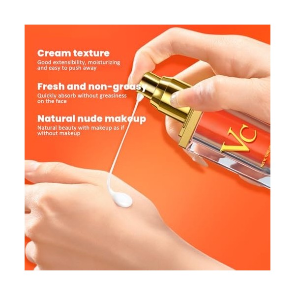Crème tonifiante de maquillage à la vitamine C 30 g Maquillage rapide Crème hydratante éclaircissante pour le visage pour une