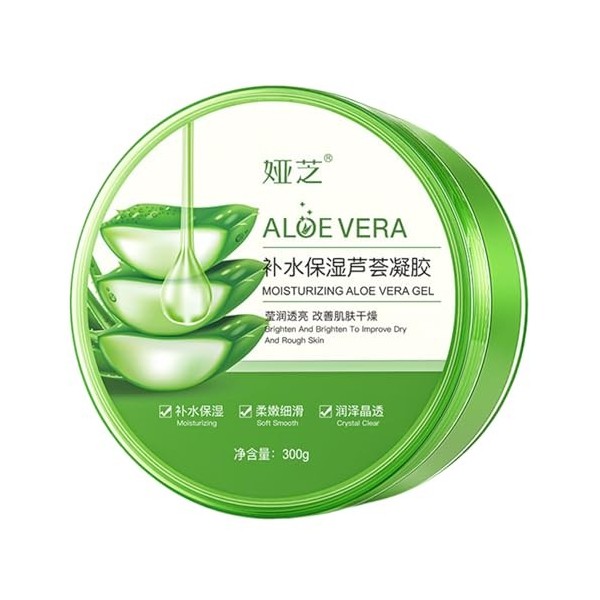 Gel dAloe Vera 300 g Gel daloe vera naturel Hydratant anti-solaire biologique pour le visage et le corps Hydratation douce