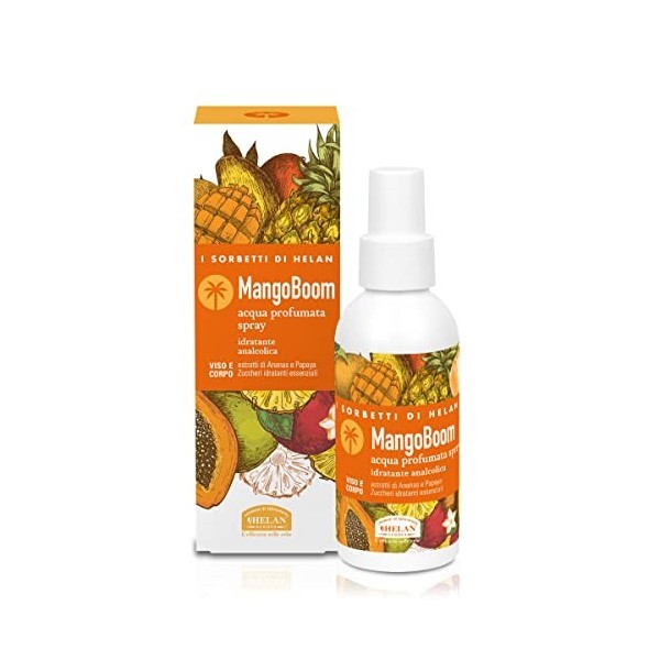 Helan, I Sorbetti MangoBoom - Spray hydratant pour femmes et hommes, Lotion tonifiante aux extraits dananas et de papaye - T