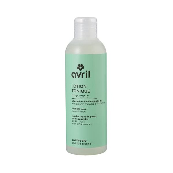 Avril - Lotion Tonique Visage Bio - Eau Florale dHamamélis Bio - Tout Type de Peau, Même Sensible - 99% dOrigine Naturelle L...