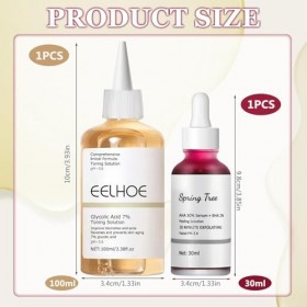 Acide Glycolique 7% Tonique, AHA 30% + BHA 2% Peeling Solution, Sérum Exfoliant pour le Visage, Purifier et Hydrater la Peau,