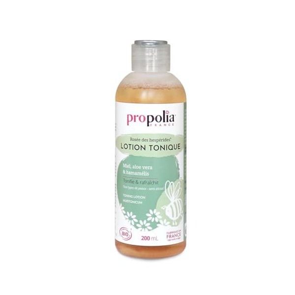PROPOLIA - Bio - Lotion tonique - Nettoie, démaquille et tonifie - Miel, Aloe vera & Hamamélis - Adolescents et adultes - Fab