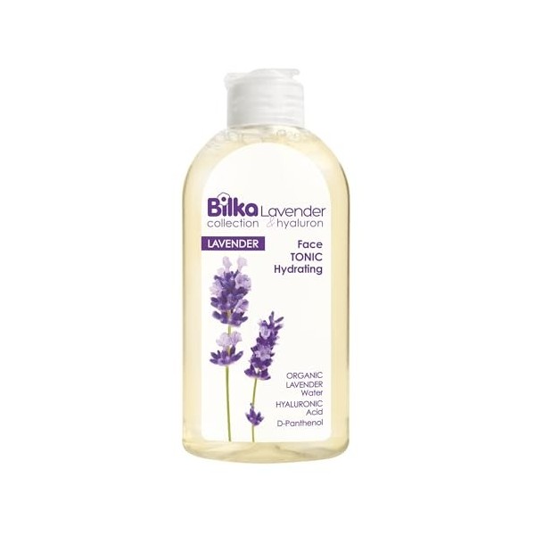 Bilka Collection Tonique hydratant pour le visage à la lavande et à lacide hyaluronique, 200 ml.
