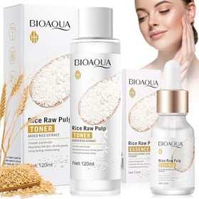 Rice Toner Visage et Rice Serum, Toner Hydratant À Lextrait De Riz, Toner Au Riz Pour Le Visage, Rice Raw Pulp Skin Care Kit