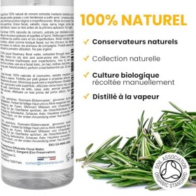 Eau Florale Hydrolat de Romarin ● Peaux Grasse et Imperfections ● Tonique Peaux Mixtes et Grasses ● Spray Cheveux ● Parfum d