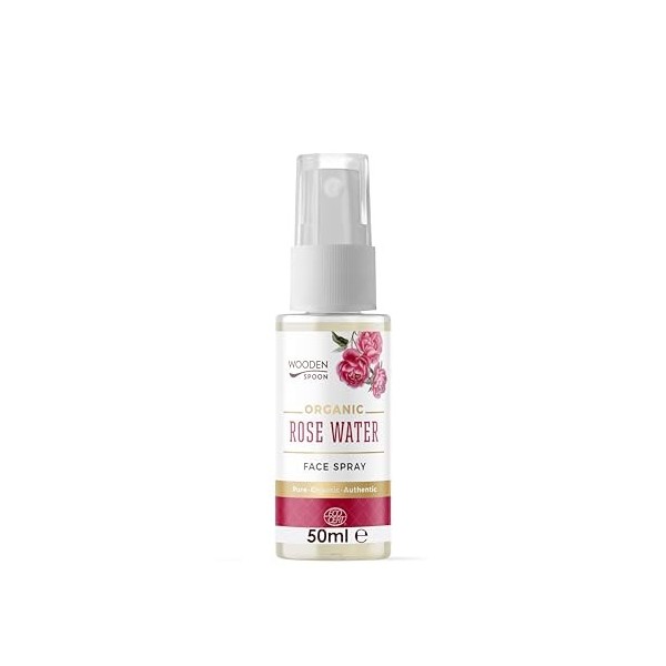 Wooden Spoon Eau de Rose Bio Rose Damascena – Hydrolat 100% Bio, Apaise & Rafraîchit la Peau, Tonique Naturel, Brume Visage &
