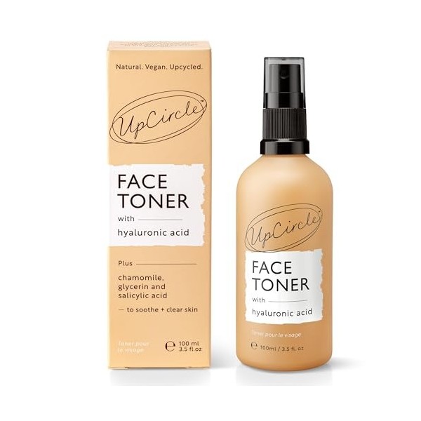 UpCircle Tonique visage avec acide hyaluronique + acide salicylique 99,2 g – pour équilibrer, repulper et apaiser – Eau de fr