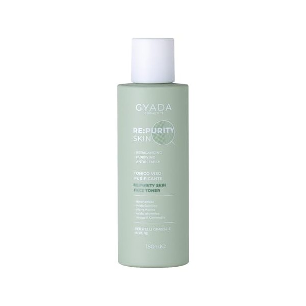 GYADA COSMETICS, Re :Purityskin Tonique Purifiant pour le Visage, Pour les peaux grasses, impures, mixtes et à tendance acnéi