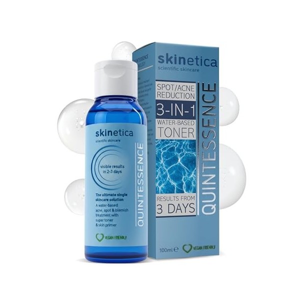 Skinetica Quintessence Toner visage pour lacné, les taches et les imperfections 100 ml | Sans produits chimiques agressifs, 
