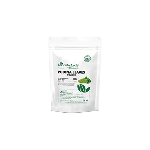 Poudre de feuilles de pudina/menthe Mentha 100 g – Pour la peau et les cheveux – Agit comme hydratant, nettoyant, tonifiant