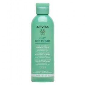 Apivita Just Bee Clear Lotion Purifiante Réductrice De Pores Pour Pour Peaux Grasses, Acné, Imperfections Et Boutons 200ml - 