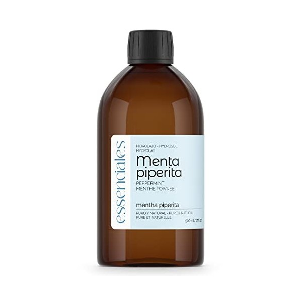 Essenciales - Hydrolat et Eau florale de Menthe poivrée Mentha piperita BIO, 500 ml | 100% Pure et Naturel - Certifiée Biol