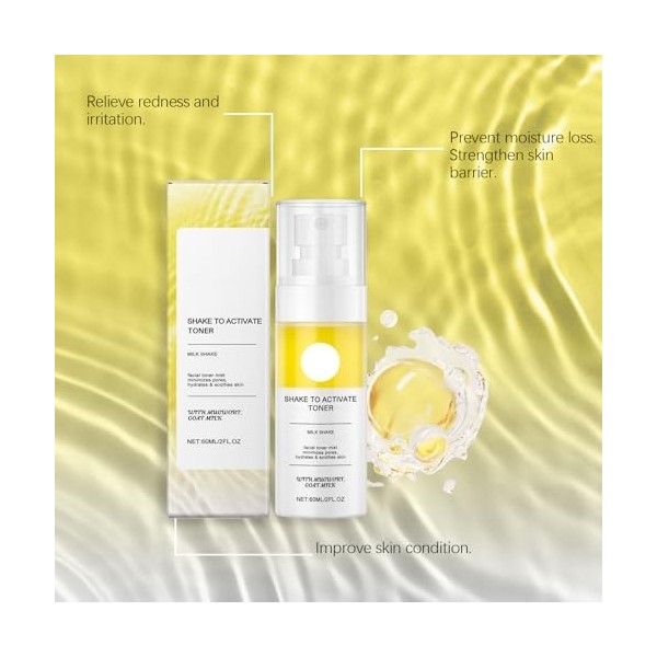 Tonique visage Milk Shake, brume tonique hydratante Milk Shake pour peaux sèches, spray léger pour minimiser les pores, apais...