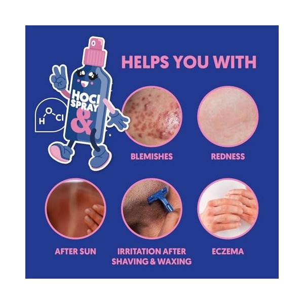 ANDbeauty HOCl Spray pour le visage - Tonique apaisant pour la peau à lacide hypochlorique - Tonique rafraîchissant et hydra