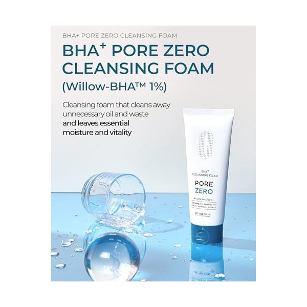 BE THE SKIN Mousse nettoyante BHA+ Pore Zero 5,07 fl oz / 150 ml | Nettoyant visage pour le soin des pores et le contrôle du 