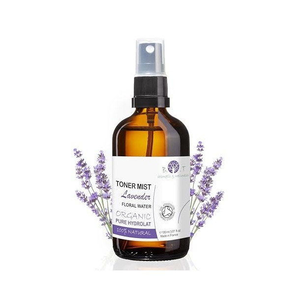 LAVANDE BIOLOGIQUE Eau florale pure biologique Hydrolat de lavande biologique Idéal peaux sensibles et matures, tonique pour