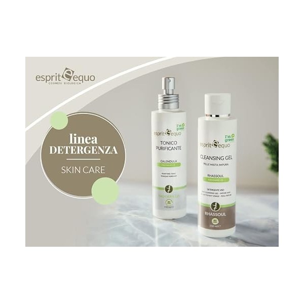 ESPRIT EQUO COSMESI BIOLOGICA Tonique Purifiant Visage - Eau dHamamélis et dextrait de Calendula - BIO - 150 ml Flacon en B