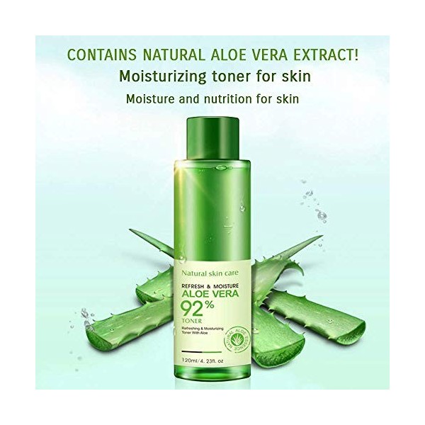 BIOAQUA 92% Aloe Vera Rafraîchir Toner Hydratant Soins de la Peau des Plantes Naturelles 120ml Lotions Toniques