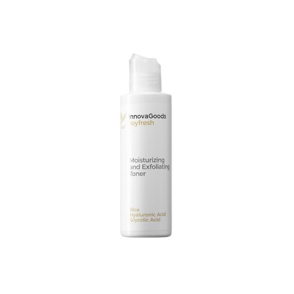 InnovaGoods® Tonico Crème hydratante pour le visage 150 ml Gommage visage avec riz, acide glycolique, acide lactique et acide...