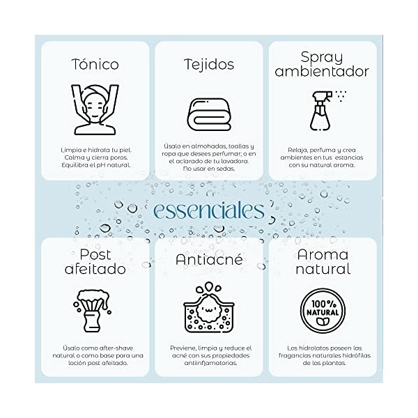 Essenciales - Hydrolat d’eau florale de lavande extra BIO, 100% pure et naturelle - 1 litre | Hydrolat de lavandula angustifo