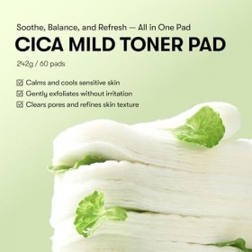 VT COSMETICS Cica Mild Toner Pad 60 Pcs 130 ml 