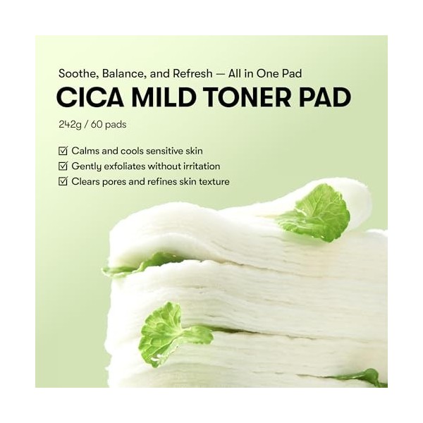 VT COSMETICS Cica Mild Toner Pad 60 Pcs 130 ml 
