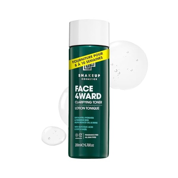 Shakeup Cosmetics - Face 4Ward - Clarifying Toner For Men, Exfoliates & Freshens the Skin, With Glycolic Acid & Witch Hazel 2