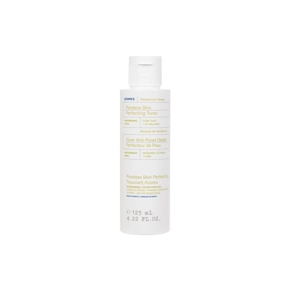 KORRES SANTORINI GRAPE Toner affinant les pores pour un teint lisse et éclatant contre les imperfections, végétalien, 125 ml